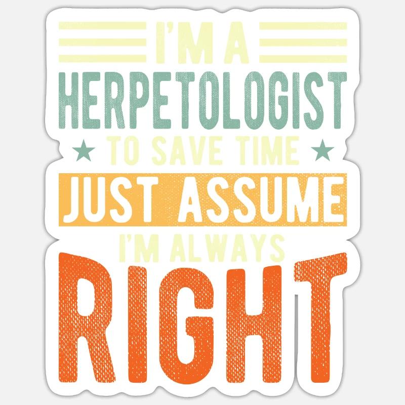 Herpétologiste - Sticker taille S (10 x 10 cm) - blanc mat