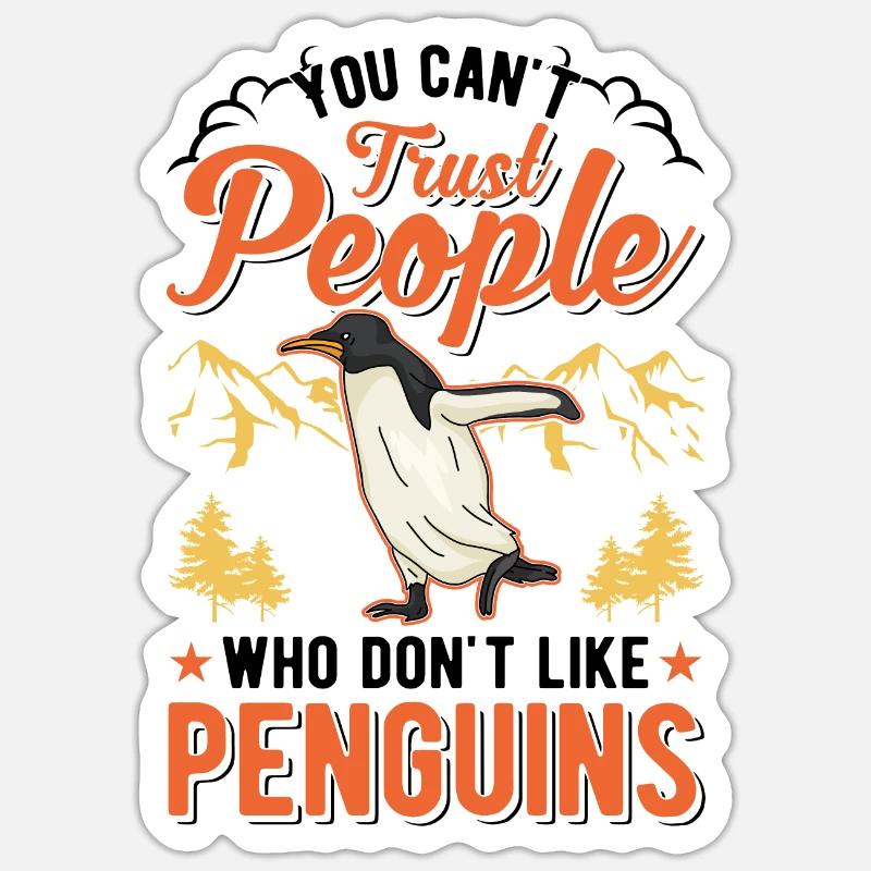 Pinguin Geschenk Penguin - Sticker Größe S (10 x 10 cm) - Mattweiß