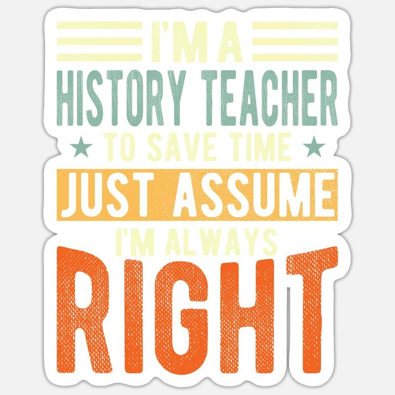 Professeur d’histoire - Sticker taille S (10 x 10 cm) - blanc mat