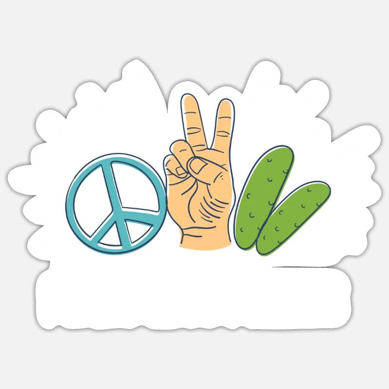 Cornichons d’amour de paix - Sticker taille S (10 x 10 cm) - blanc mat