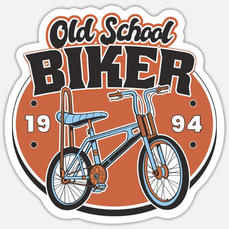 Old School Biker 1994. 29th birthday - Sticker size S (10 x 10 cm) - white matte