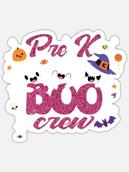 Pre K Boo Crew - Sticker Größe S (10 x 10 cm) - Mattweiß