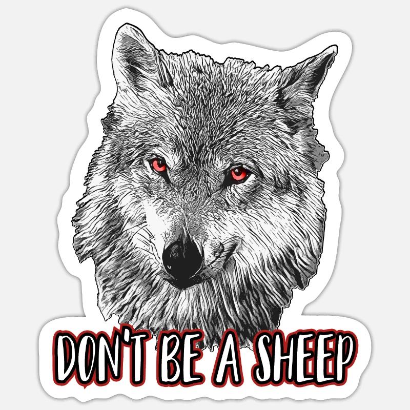 Ne sois pas un mouton - Sticker taille S (10 x 10 cm) - blanc mat