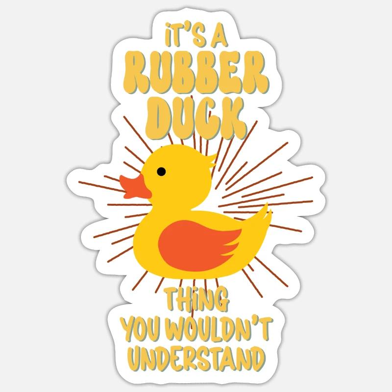 Rubber Ducks Duck Duck Lovers Bathroom - Sticker size S (10 x 10 cm) - white matte
