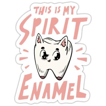 Tooth enamel dental technician - Sticker size S (10 x 10 cm) - white matte - Front