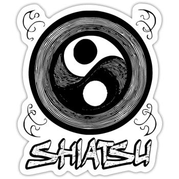 Shiatsu Yoga Meditation Massage Buddha Japanisch 4 - Sticker Größe S (10 x 10 cm) - Mattweiß - Vorne