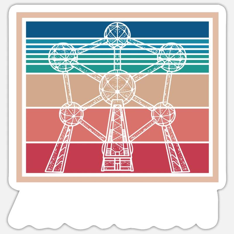 Atom Atomium Atomic nucleus Physicists Science Physics Sticker size S (10 x 10 cm)