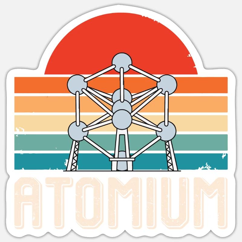 Atom Physik Atomium Atomkern Wissenschaft Physiker Sticker Größe S (10 x 10 cm)