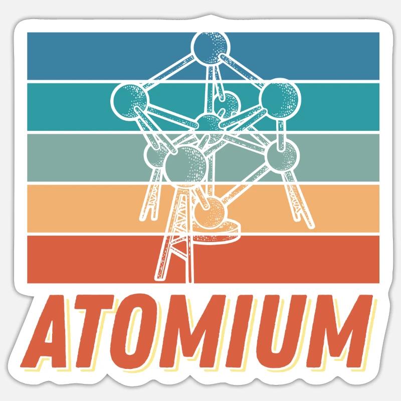 Atomium Wissenschaft Atomkern Physik Atom Physiker Sticker Größe S (10 x 10 cm)