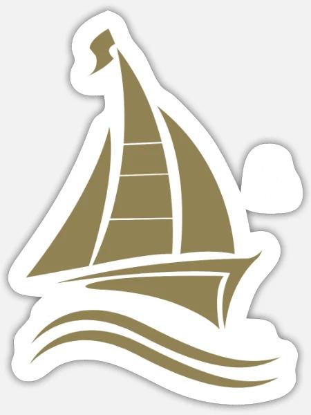 Segeln Segelboot Segelschein - Sticker Größe S (10 x 10 cm) - Mattweiß