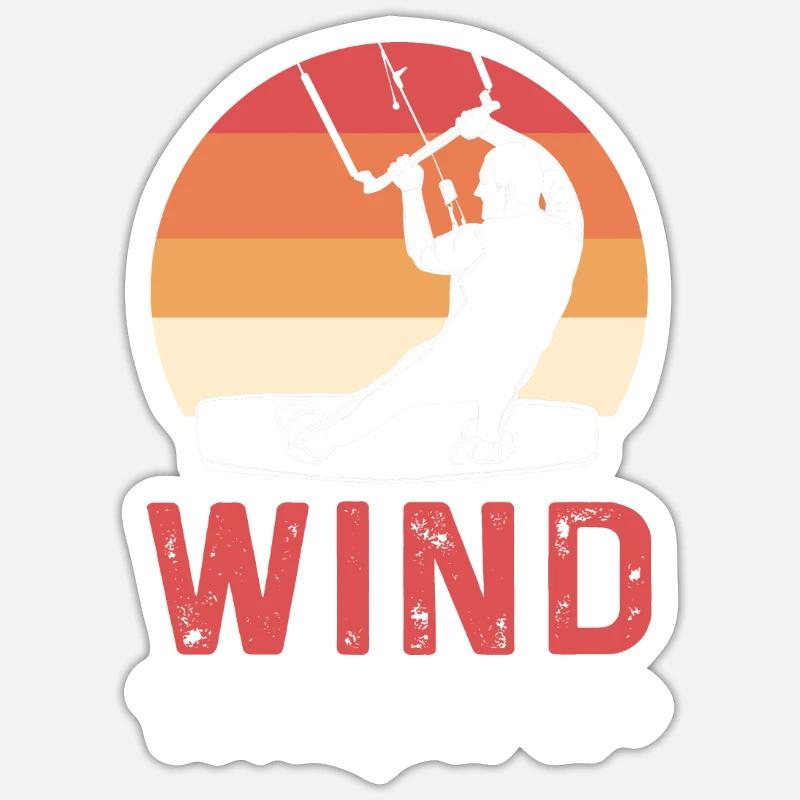 Windflüsterer. Kiteboarding Kitesurfen Sticker Größe S (10 x 10 cm)