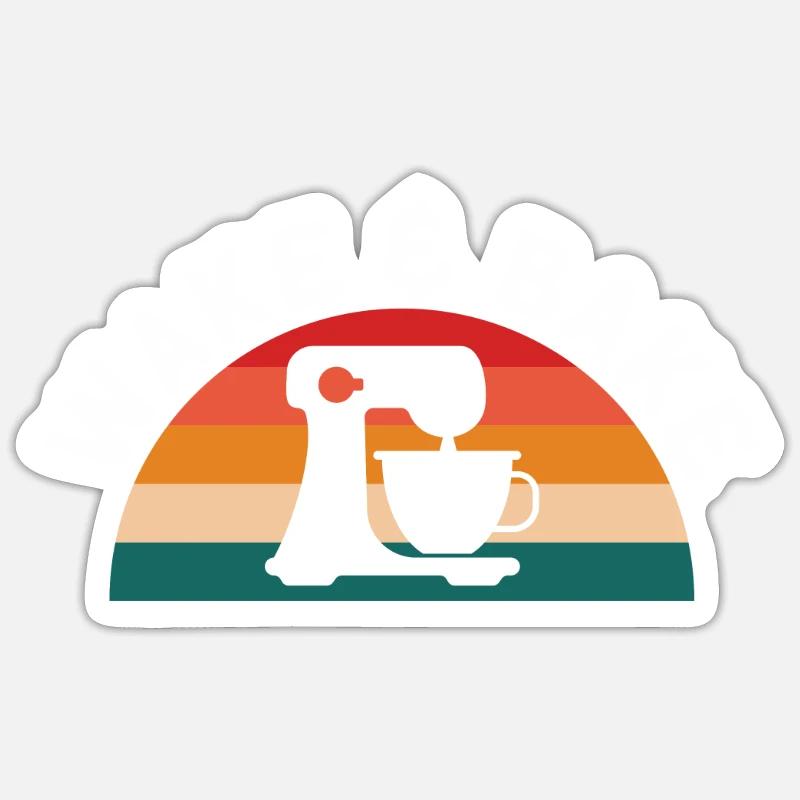Wake And Bake Baking Mixer For Baking Lover Sticker Größe S (10 x 10 cm)