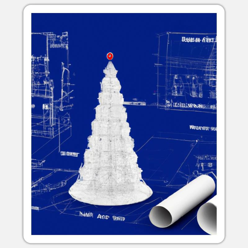 Plan schématique de l’arbre de Noël Sticker taille S (10 x 10 cm)