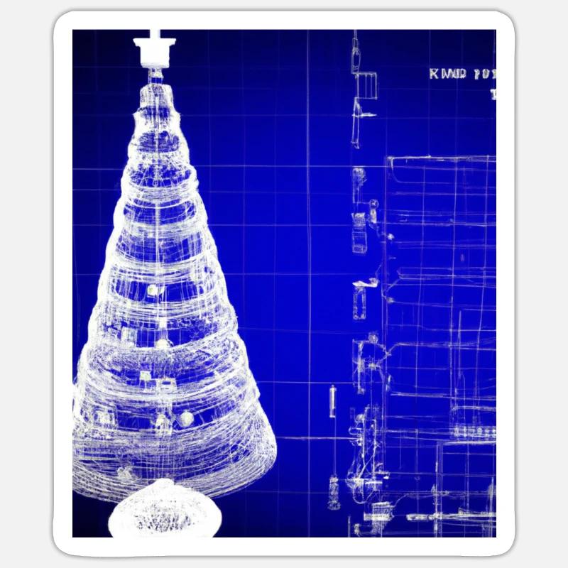 Weihnachten Weihnachtsbaum Schematic Blaupause Sticker Größe S (10 x 10 cm)