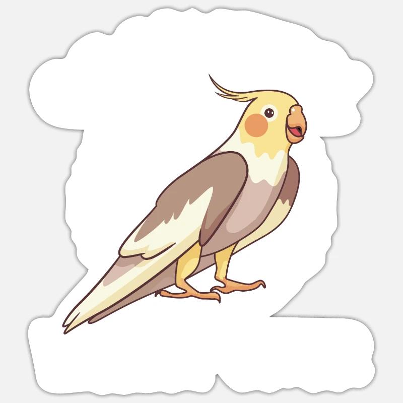 Nymphensittich Kakadu Papagei Vogel Geschenk - Sticker Größe S (10 x 10 cm) - Mattweiß
