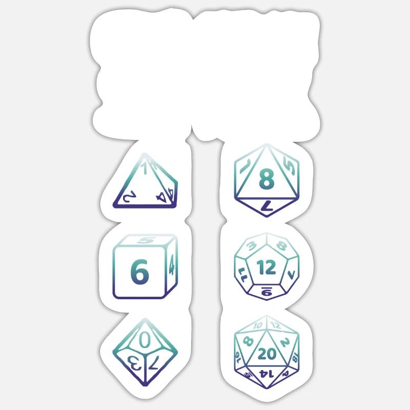 Check Out My Six Pack Dice Dragon RPG Tabletop - Sticker Größe S (10 x 10 cm) - Mattweiß