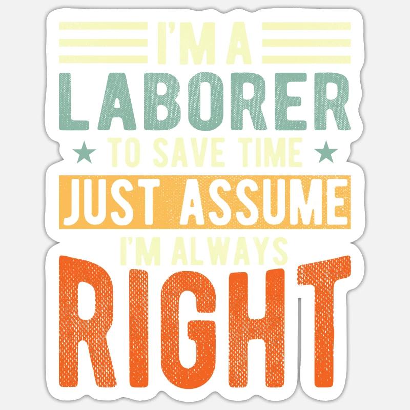 Worker - Sticker size S (10 x 10 cm) - white matte