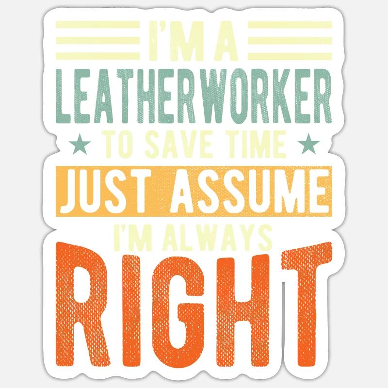Leather workers - Sticker size S (10 x 10 cm) - white matte