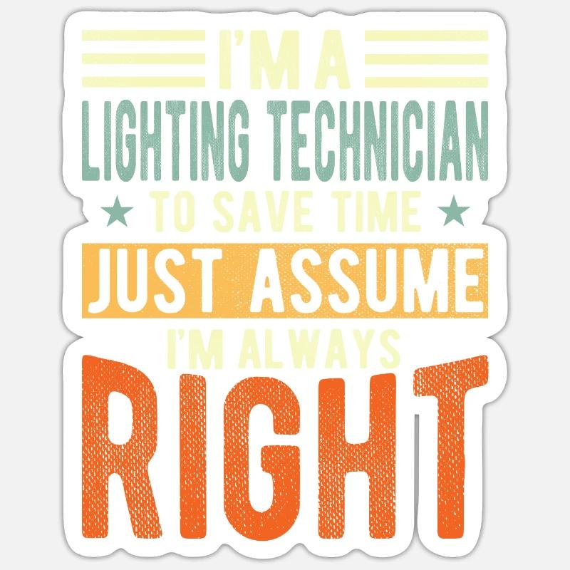 Lighting Technician - Sticker size S (10 x 10 cm) - white matte