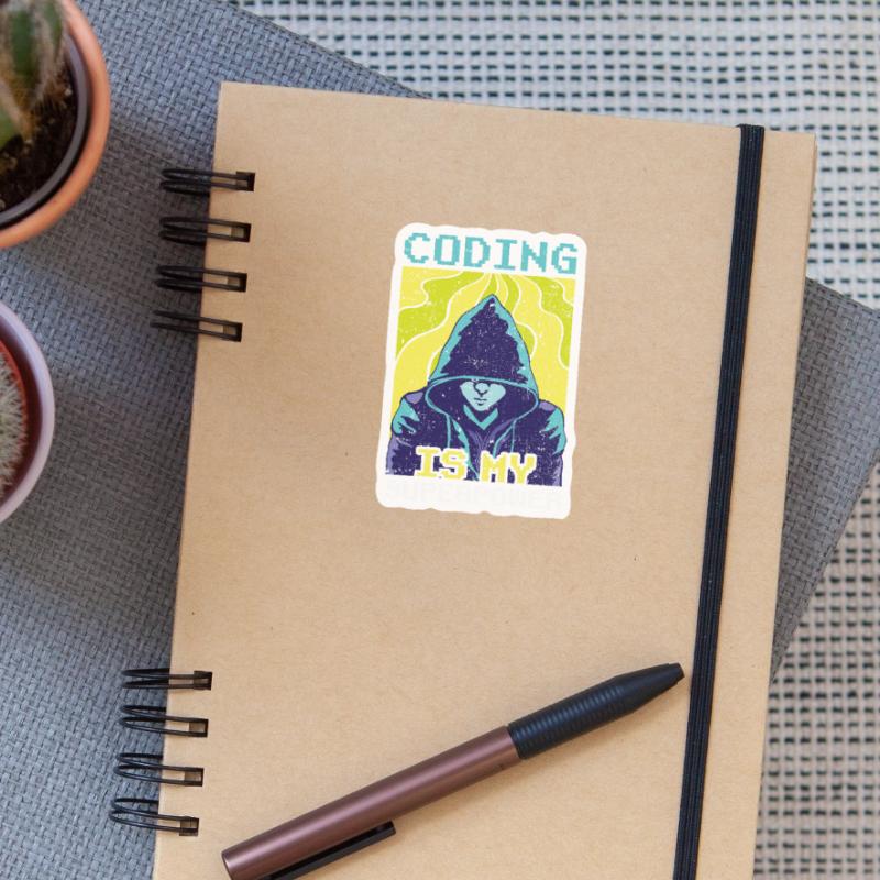 Le codage est mon programmeur codeur superpuissant Sticker taille S (10 x 10 cm)
