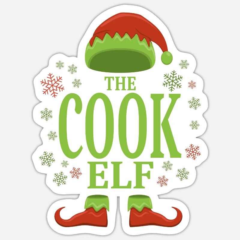 Koch Elfe de Noël - Sticker taille S (10 x 10 cm) - blanc mat