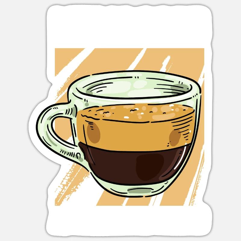 Kaffee Espresso Leben - Sticker Größe S (10 x 10 cm) - Mattweiß