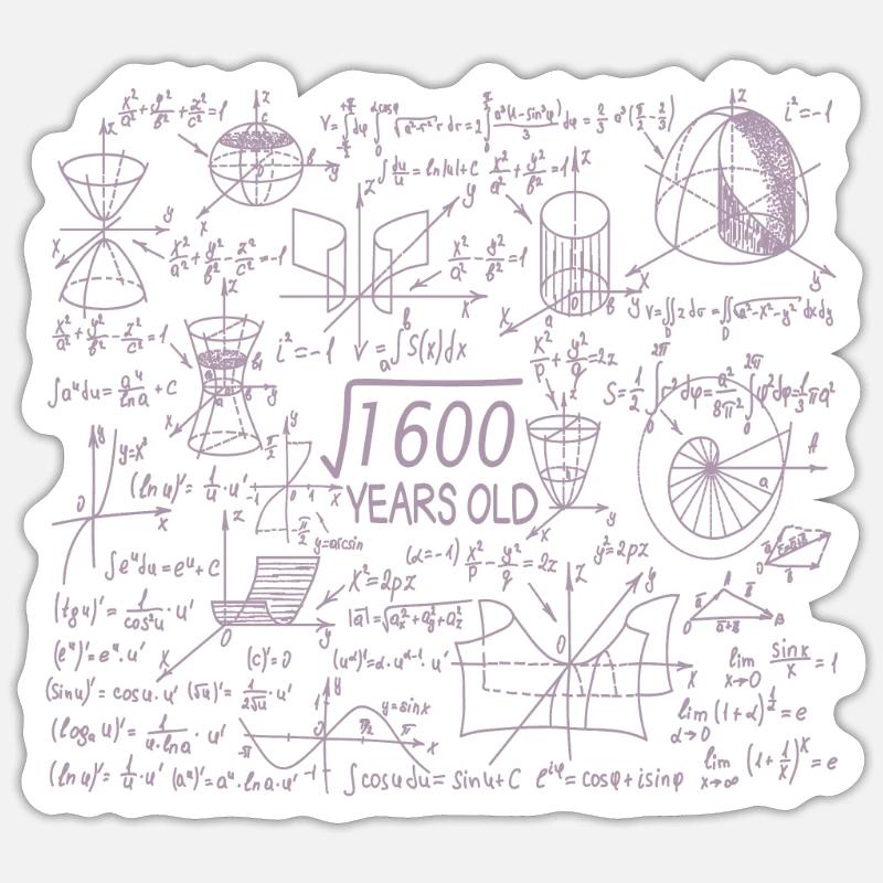 40th birthday for math teachers and math nerds Sticker size S (10 x 10 cm)