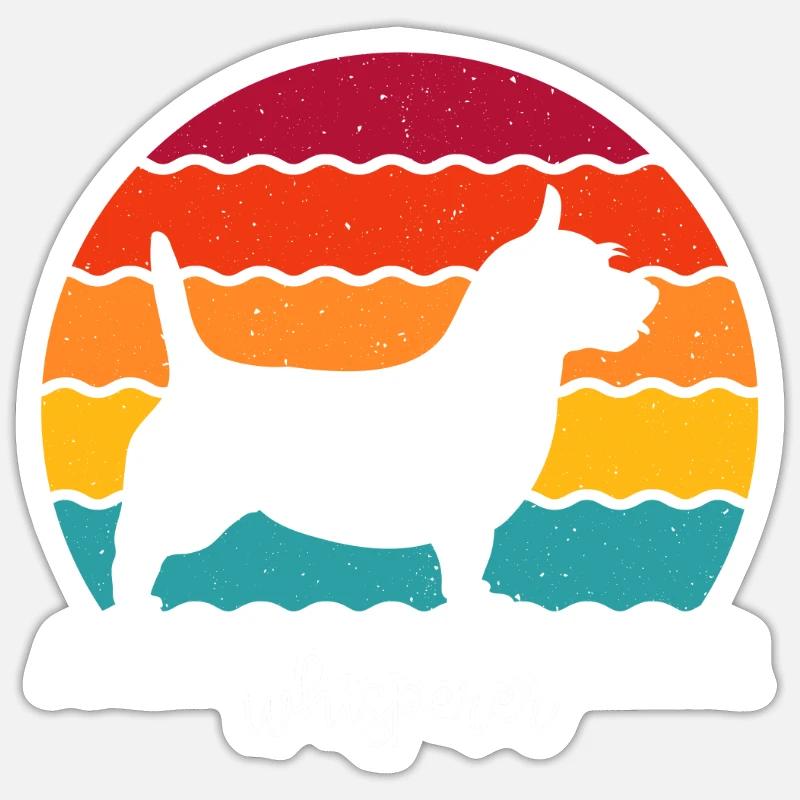 Terrier australien - Sticker taille S (10 x 10 cm) - blanc mat