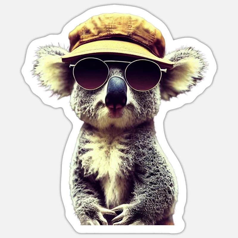 Australien Koala Bär - Sticker Größe S (10 x 10 cm) - Mattweiß