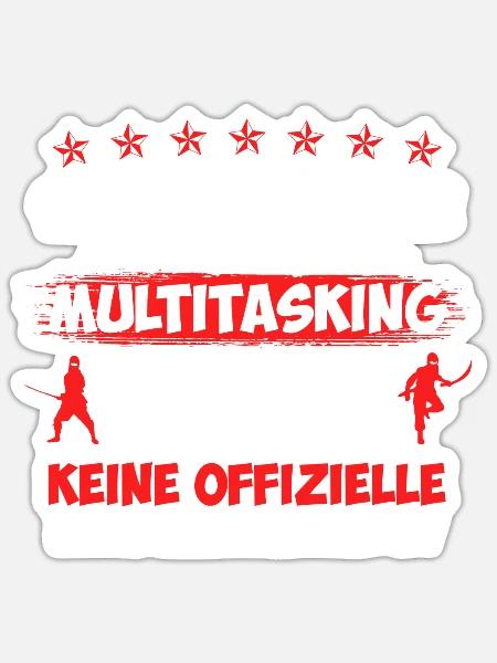 Multitasking Ninja ist kein Job Schulbegleiter - Sticker Größe S (10 x 10 cm) - Mattweiß