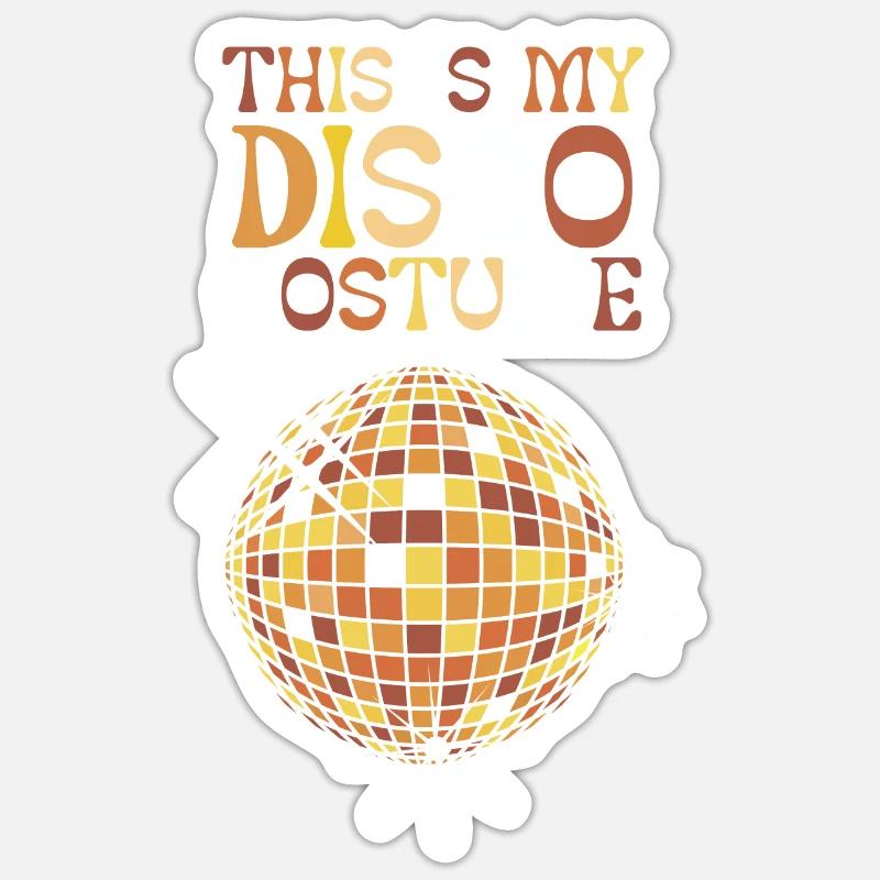 Ceci est mon costume Disco - Sticker taille S (10 x 10 cm) - blanc mat