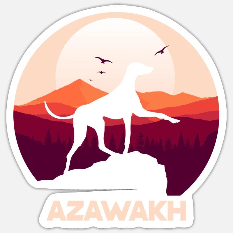 Azawakh - Sticker taille S (10 x 10 cm) - blanc mat