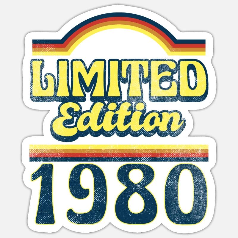 Edition Limitée Millésime 1980 - Sticker taille S (10 x 10 cm) - blanc mat