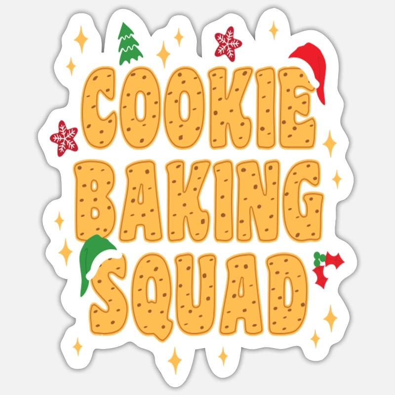 Cookie Baking Squad Christmas - Sticker Größe S (10 x 10 cm) - Mattweiß