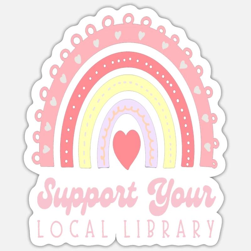 Soutenez votre bibliothèque locale - Sticker taille S (10 x 10 cm) - blanc mat