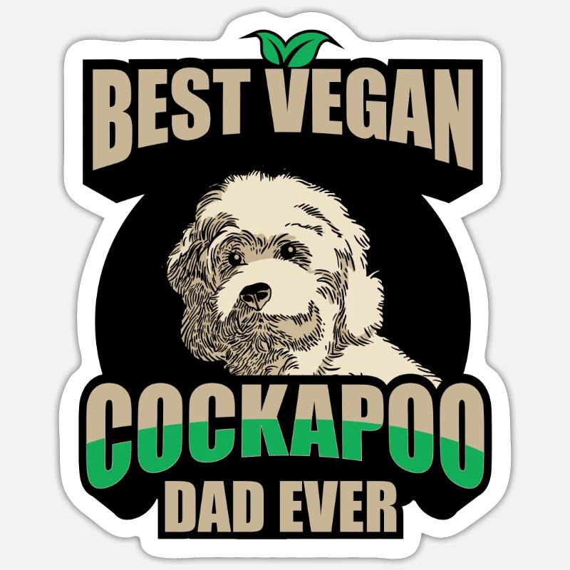 Cockapoo - Sticker taille S (10 x 10 cm) - blanc mat