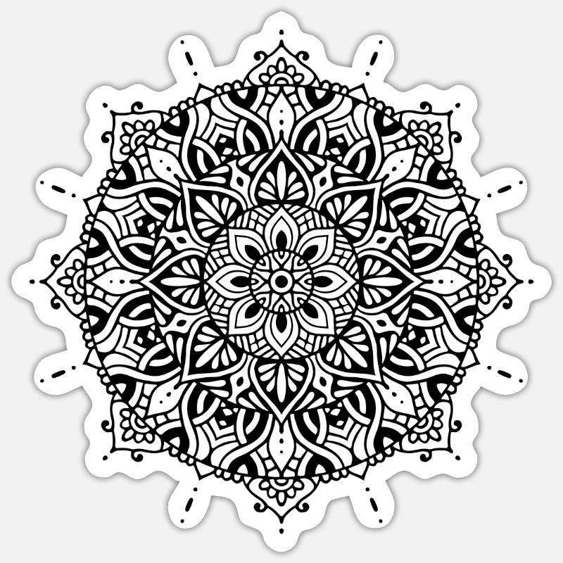 Blume Mandala - Sticker Größe S (10 x 10 cm) - Mattweiß