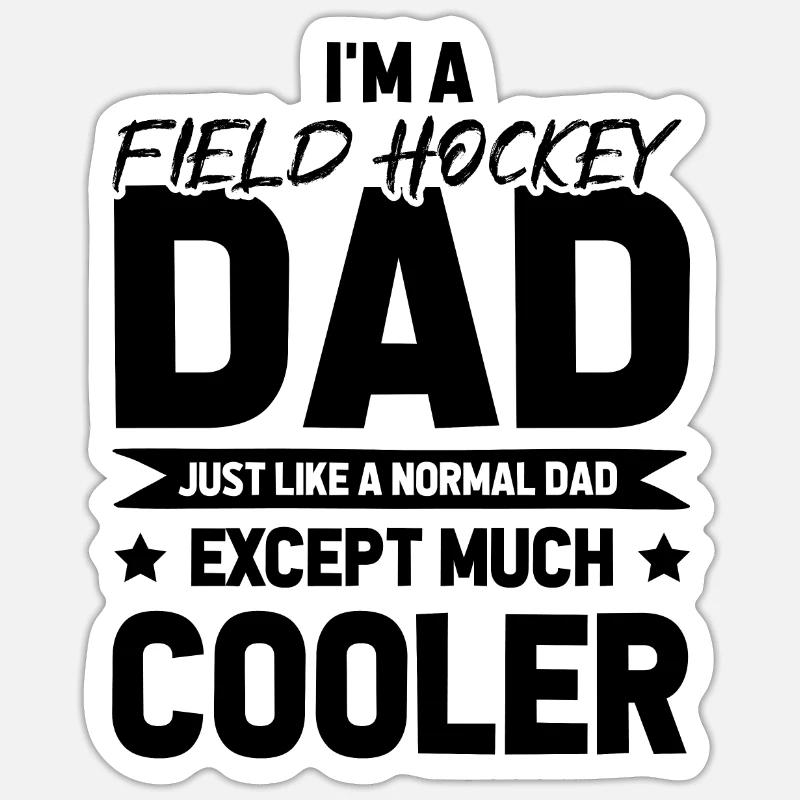 Papa de hockey sur gazon - Sticker taille S (10 x 10 cm) - blanc mat