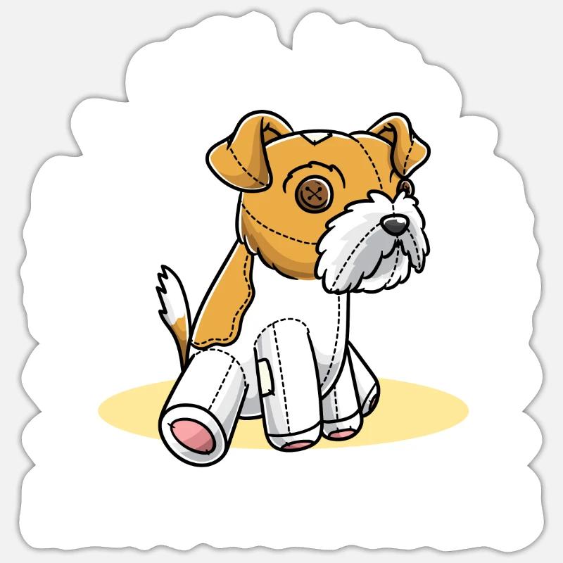 Chien Kromfohrländer - Sticker taille S (10 x 10 cm) - blanc mat