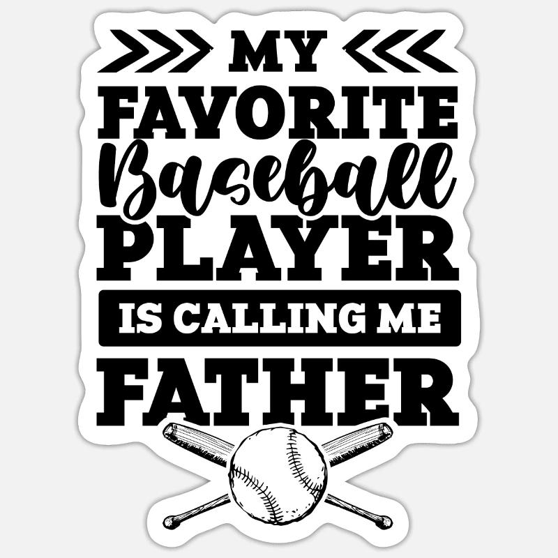 Père du baseball - Sticker taille S (10 x 10 cm) - blanc mat