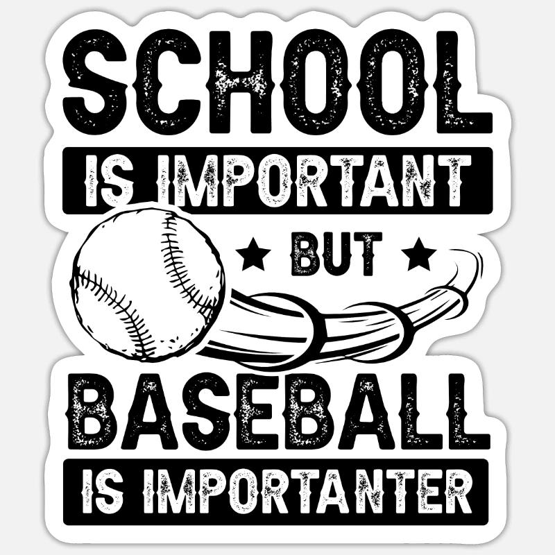 baseball school - Sticker Größe S (10 x 10 cm) - Mattweiß