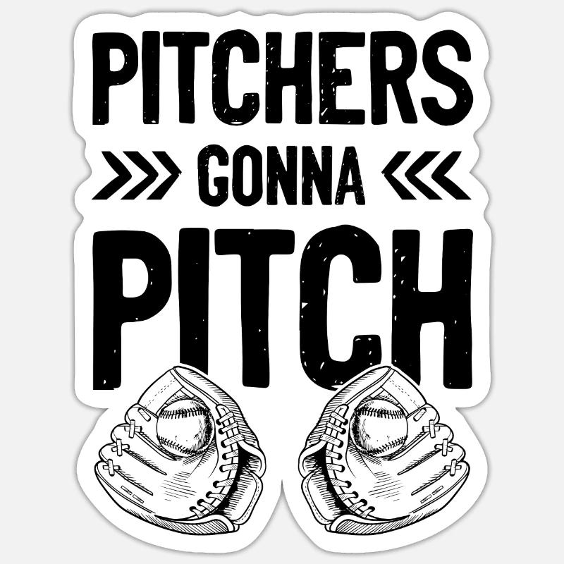 baseball pitcher - Sticker Größe S (10 x 10 cm) - Mattweiß