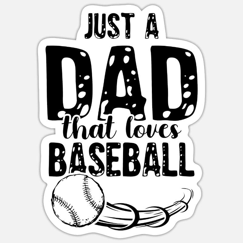 Papa de baseball - Sticker taille S (10 x 10 cm) - blanc mat