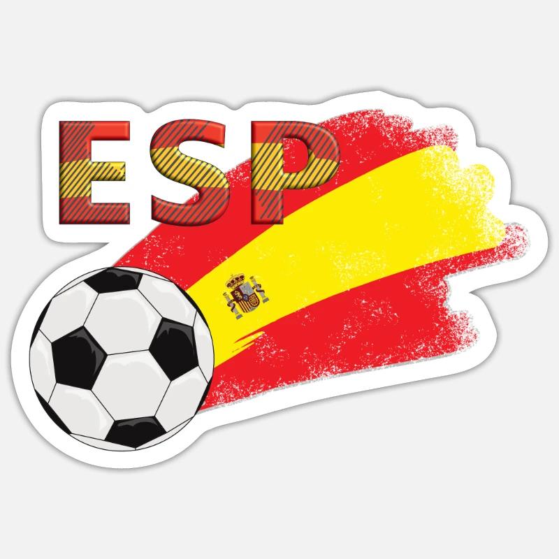 Fahne Spanien - Sticker Größe S (10 x 10 cm) - Mattweiß