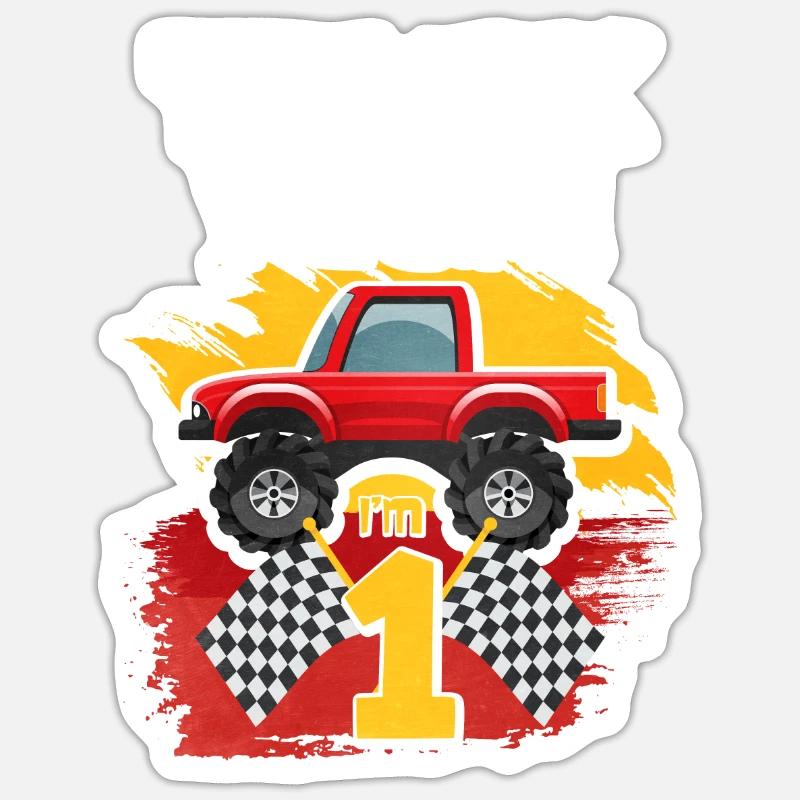 1er anniversaire - Sticker taille S (10 x 10 cm) - blanc mat