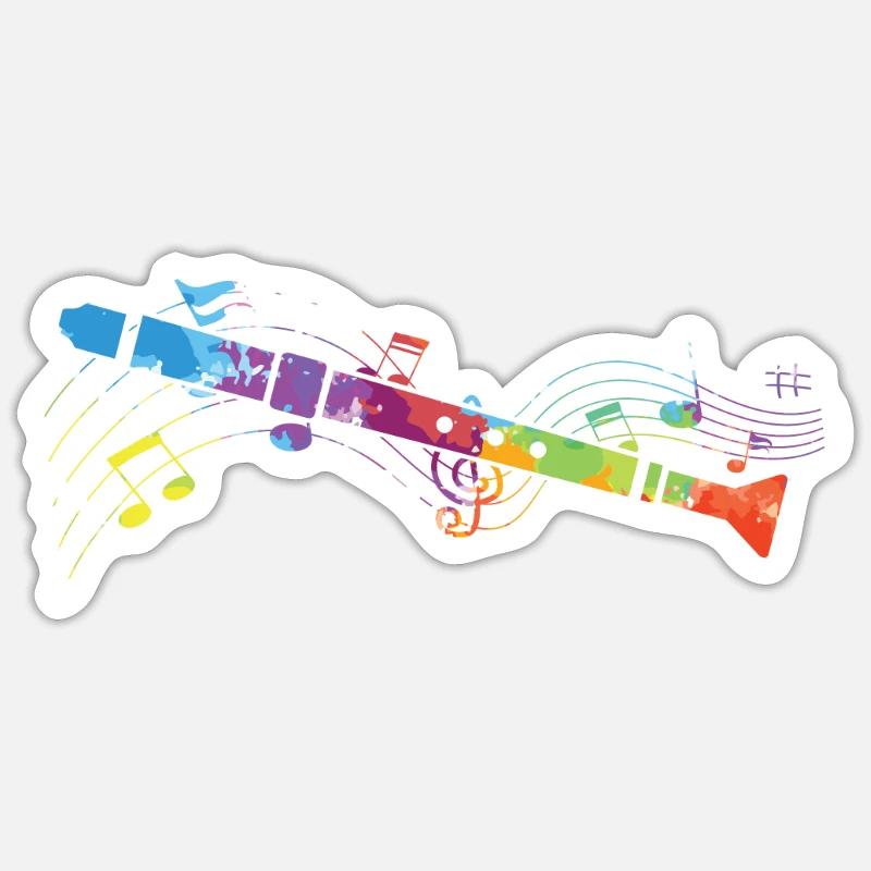 Clarinette - Sticker taille S (10 x 10 cm) - blanc mat