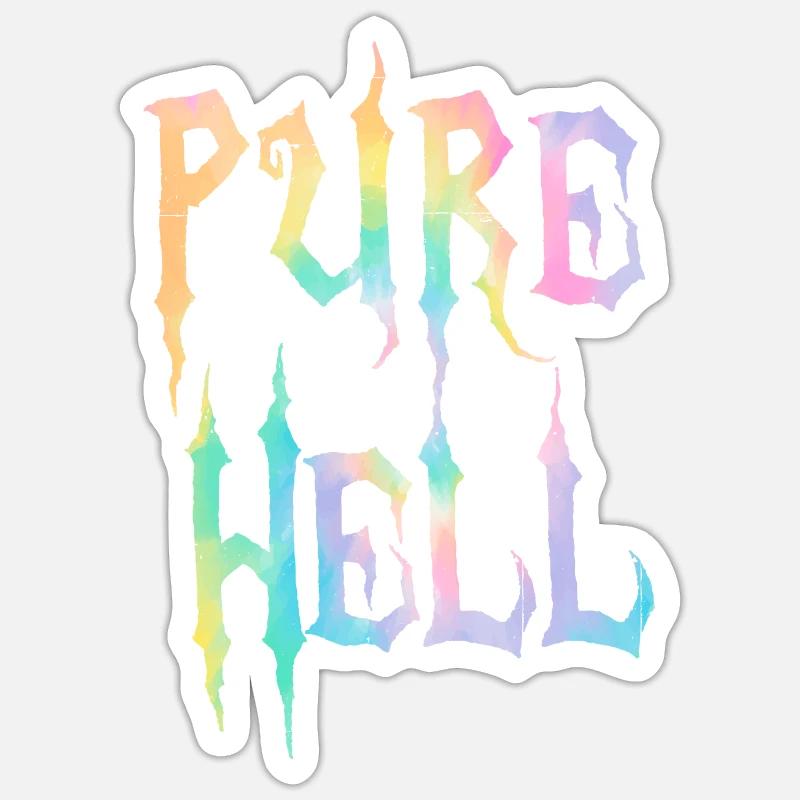 Pure Hell Nu Goth Occult Witchcraft Witch Satanism Sticker size S (10 x 10 cm)