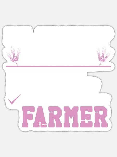 Farming Farmer Girl Girlfriend - Sticker Größe S (10 x 10 cm) - Mattweiß