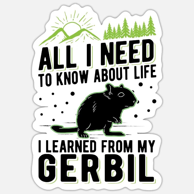 Gerbille Cadeau Rat de course Gerbille Sticker taille S (10 x 10 cm)