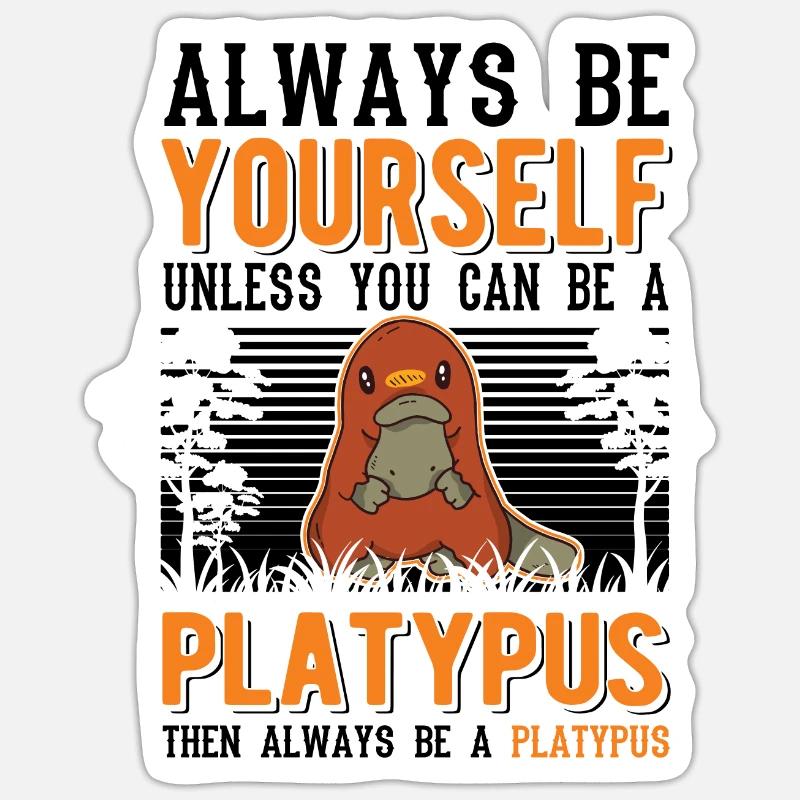 Ornithorynque Cadeau Ornithorynque - Sticker taille S (10 x 10 cm) - blanc mat